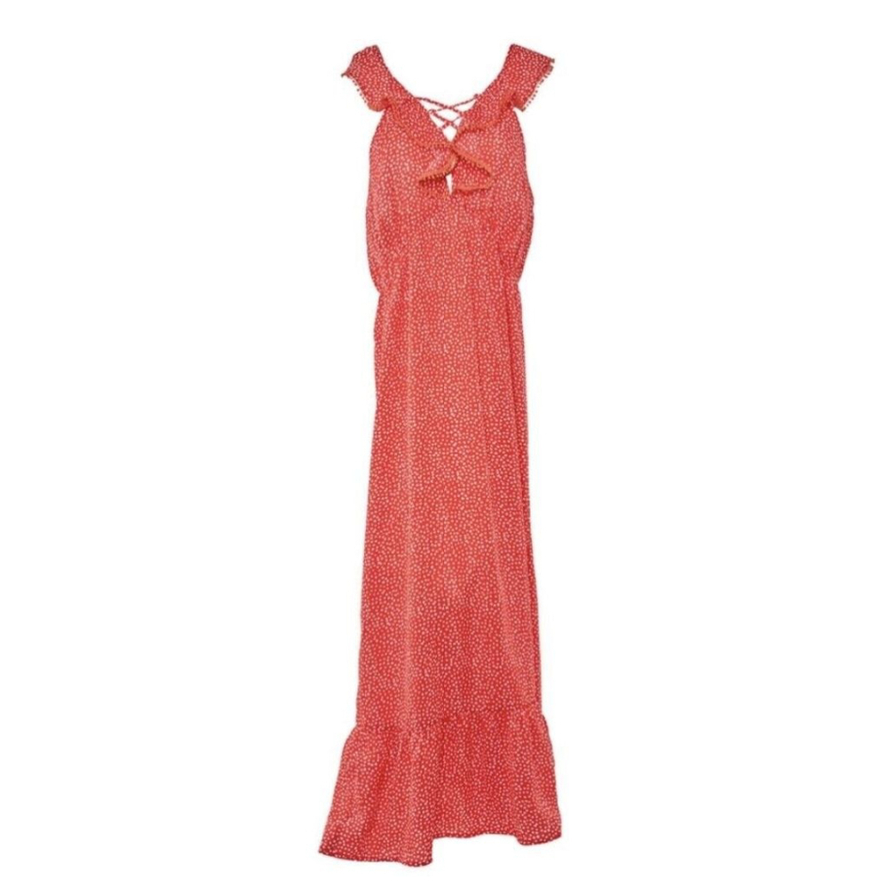 BEACH Dress Red Full Length Maxi vacation Vacay Dresses Cruise Clothes